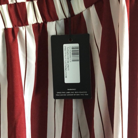 Rust stripe buckle belt detail jumpsuit - Picture 3 of 4